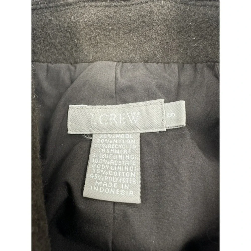 Vintage J. Crew Chocolate‎ Brown Wool Double Breasted Pea Coat Small - Picture 2 of 7